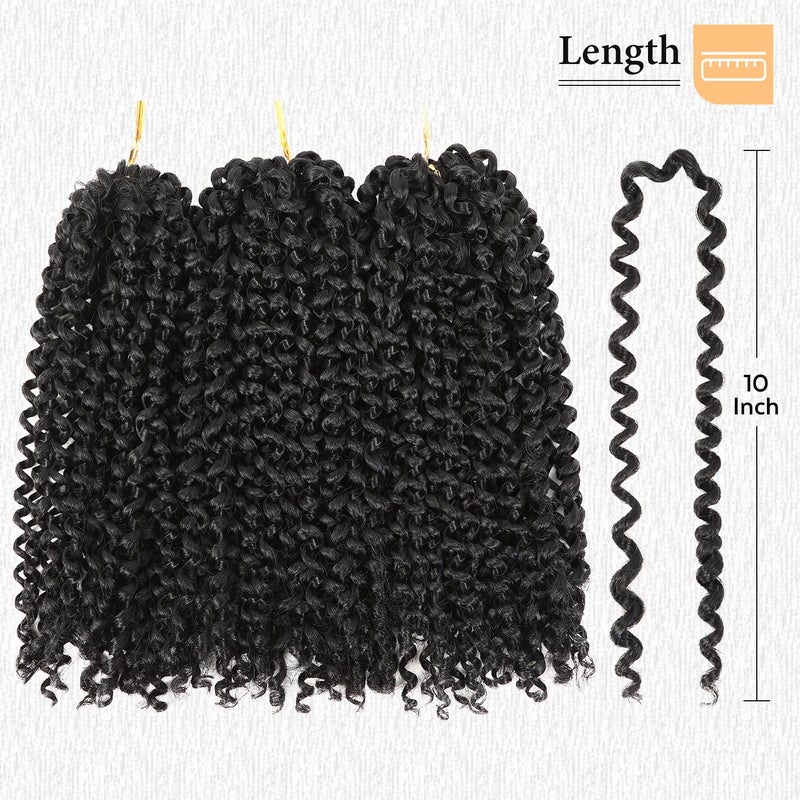 LADY MIRANDA Pure Color Afro kinky Curly Braiding Hair Extensions Jerry Curl Crochet Hair 3X Braid Hair Short Synthetic Hair Styles (Black) - Image 5